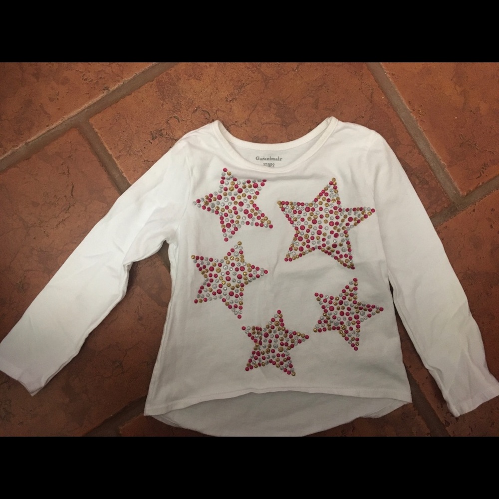 White with multi colored stars